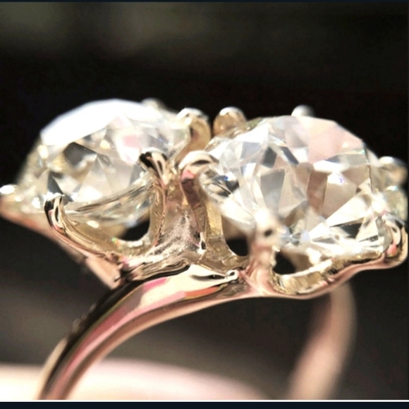 (5) 💍 luxurious stimulated Diamond cocktail ring sz 7 - Picture 2 of 3